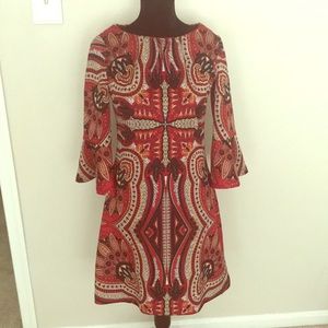 NWT New York & Company Red Paisley Dress Size S